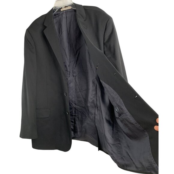 Joseph Abboud Mens Jet Black Blazer Jacket Size 48R Wool Super 110s 8905 - Picture 6 of 10